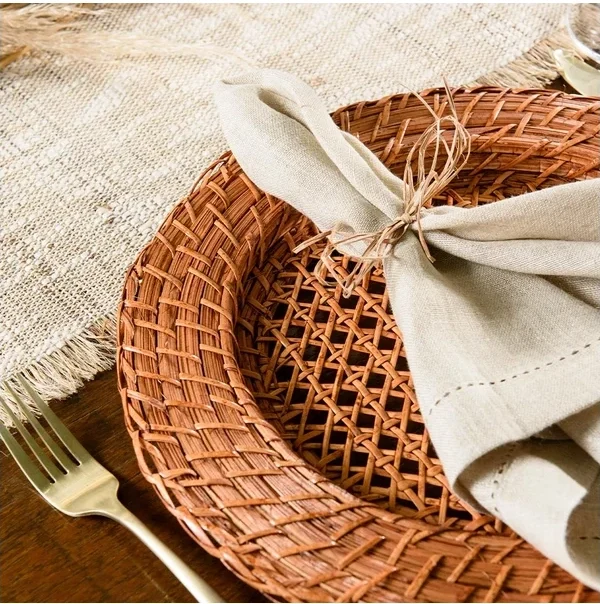 Sousplat Circular Rattan Casual Copa e Cia
