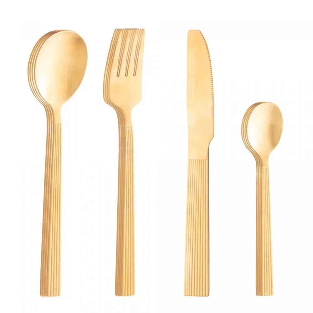Faqueiro 16 peç Athenas Dourado Lyor
