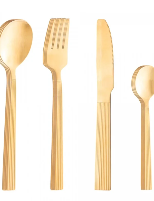 Faqueiro 16 peç Athenas Dourado Lyor