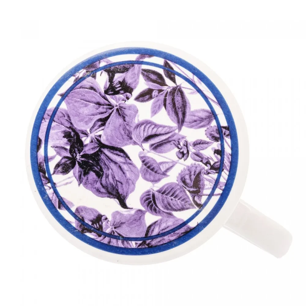 Caneca de Porcelana Super White  com Tampa e Filtro Roxa - Image 3